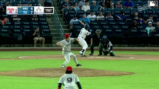 Zyhir Hope homers (23) on a fly ball to left field.