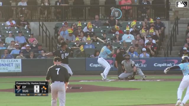 Lucas Spence homers (1) on a line drive to right field. Nick Allen scores. Shay Whitcomb scores.