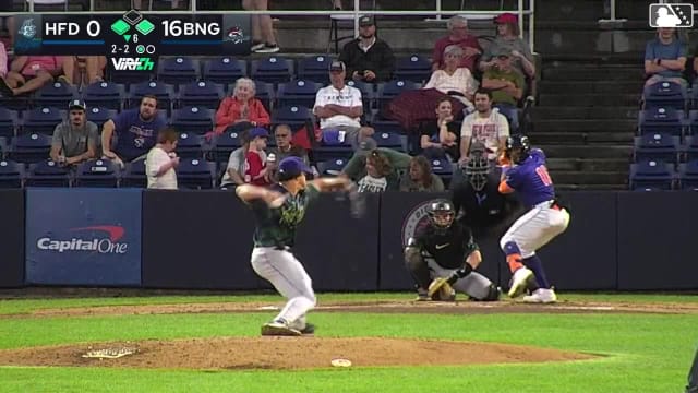 Chris Suero singles on a line drive to left fielder Mike Antico. Mitch Voit scores. Jacob Reimer to 2nd.
