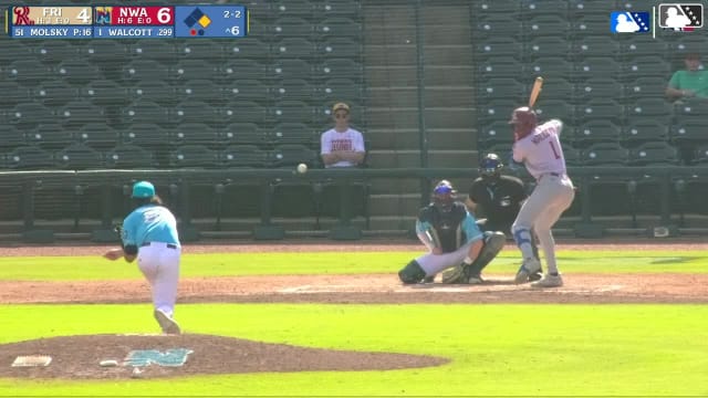Sebastian Walcott homers (5) on a line drive to left center field. Luke Hanson scores.