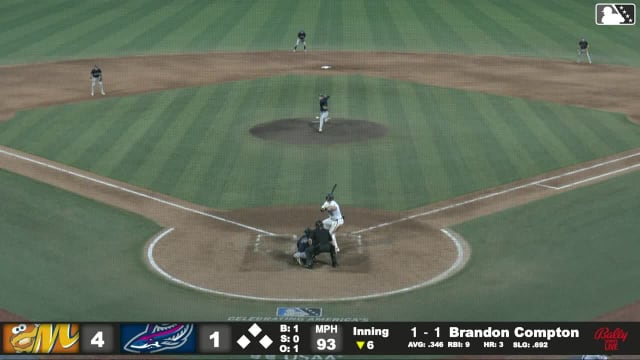 Brandon Compton homers (4) on a fly ball to left field.
