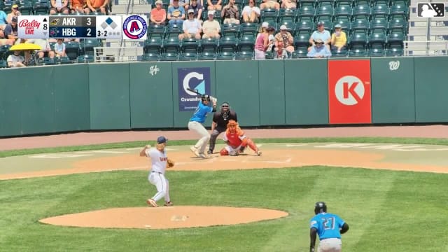 Jacob Cozart homers (3) on a fly ball to right center field. Alfonsin Rosario scores.
