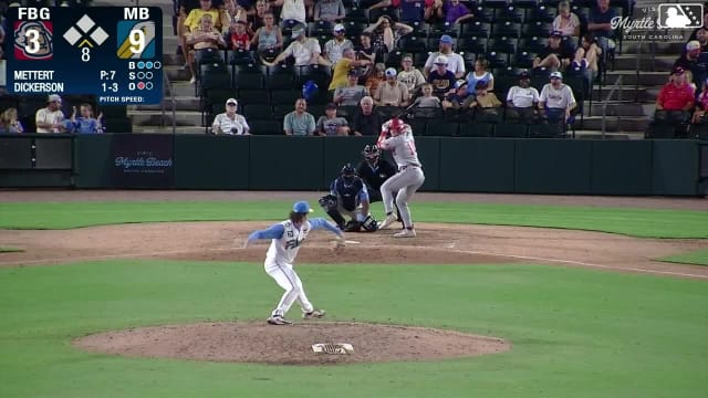 Luke Dickerson homers (9) on a fly ball to left field.