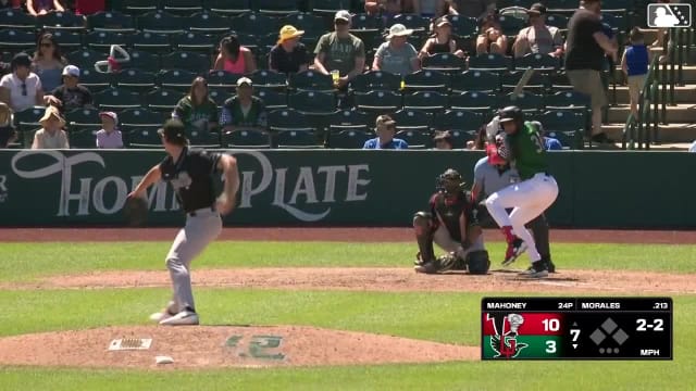 Emil Morales homers (4) on a line drive to right field.