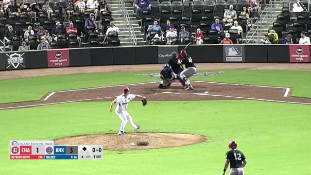 Alfredo Duno singles on a sharp ground ball to center fielder Kane Kepley. Carter Graham scores.