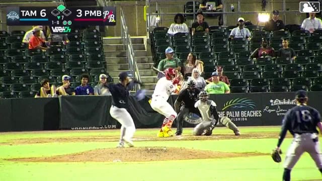 Yairo Padilla homers (2) on a line drive to left center field. Johnfrank Salazar scores.