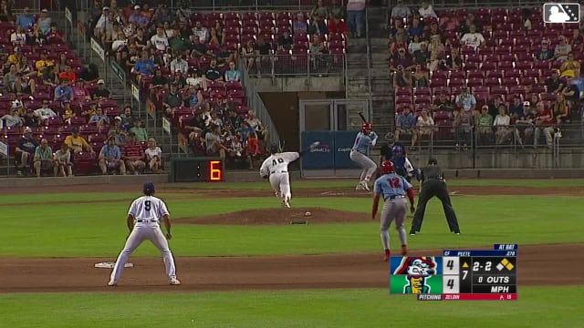 Tai Peete triples (5) on a line drive to right fielder Yasser Mercedes. Sammy Hernandez scores. Anyelo Encarnación scores.