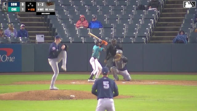 Aron Estrada homers (5) on a fly ball to center field.