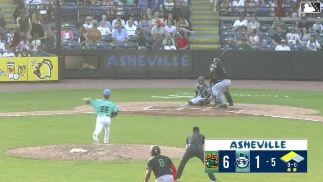 Easton Carmichael singles on a ground ball to third baseman Zach Daudet. Carlos Caro scores. Yordany De Los Santos scores.
