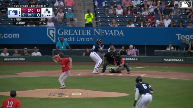 Manuel Pena singles on a ground ball to first baseman Eddys Leonard, deflected by shortstop Aeverson Arteaga. LuJames Groover scores. Demetrio Crisantes to 3rd. Manuel Pena to 2nd. Throwing error by shortstop Aeverson Arteaga.