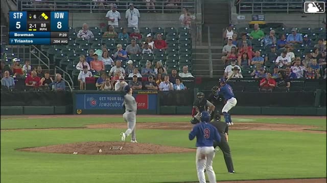 James Triantos singles on a sharp line drive to center fielder Ben Ross. BJ Murray scores. Moisés Ballesteros to 2nd.