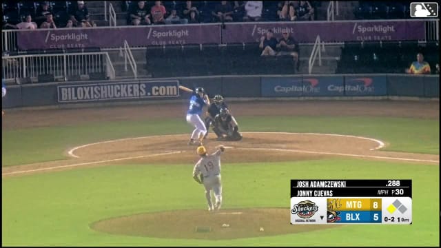 Josh Adamczewski singles on a ground ball to center fielder Mac Horvath. Blake Burke scores.