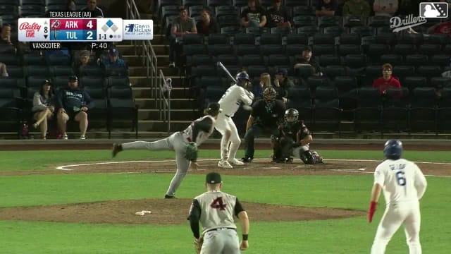 Josue De Paula singles on a ground ball to center fielder Bill Knight. Jake Gelof scores.