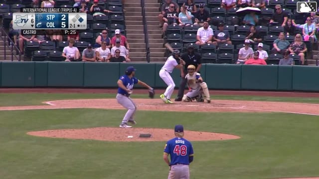 George Valera doubles (12) on a line drive to right fielder Kala'i Rosario. Kody Huff scores.