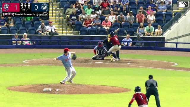 Brailyn Antunez singles on a line drive to left fielder Elian Soto. Brady Ebel scores. Juan Ortuno to 3rd. Alexander Frias to 2nd.
