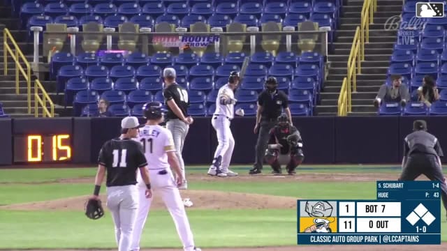 Aaron Walton singles on a line drive to center fielder Rodney Green Jr. Tommy Hawke scores. Jace LaViolette to 3rd. Dean Curley to 2nd.