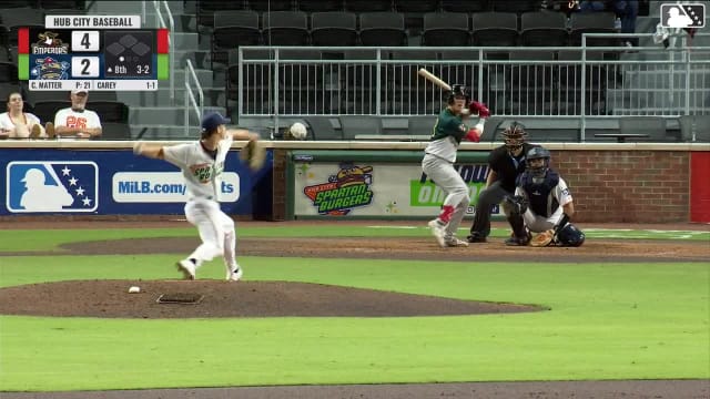 Owen Carey homers (8) on a fly ball to center field.
