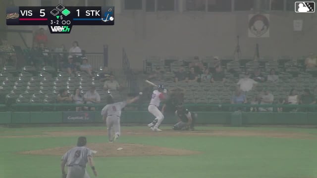 Edgar Montero doubles (13) on a line drive to right fielder Adriel Radney. Bryan Andrade scores.