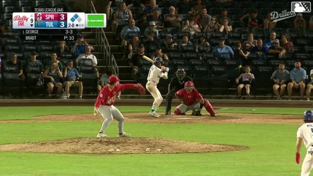 Kendall George singles on a line drive to center fielder Miguel Ugueto. Frank Rodriguez scores. Kole Myers to 3rd.