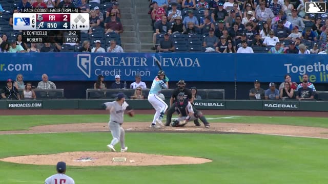 Gavin Conticello homers (1) on a fly ball to right field.