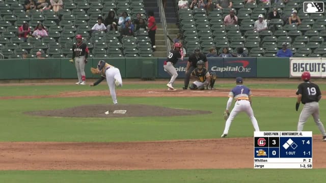 Carlos Jorge singles on a line drive to right fielder Austin Overn. Ryan McCrystal scores. Dominic Pitelli scores.