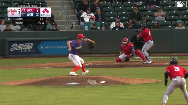 Michael Arroyo out on a sacrifice fly to right fielder Jorel Ortega. Sammy Siani scores. Bill Knight to 3rd.