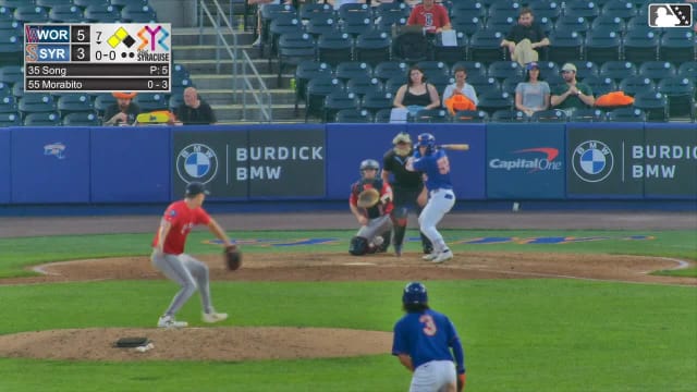 Nick Morabito singles on a line drive to right fielder Kristian Campbell. Vidal Bruján scores. Ji Hwan Bae scores.