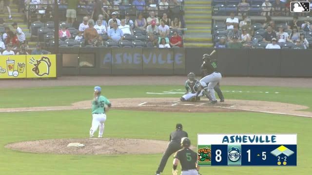 Murf Gray doubles (2) on a sharp line drive to center fielder Justin Thomas Jr. Easton Carmichael scores.