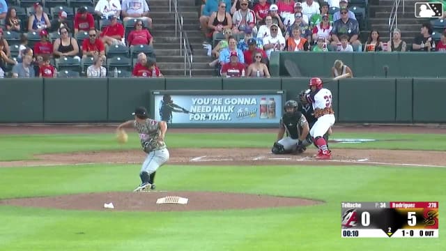 Rainiel Rodriguez homers (7) on a fly ball to left center field.