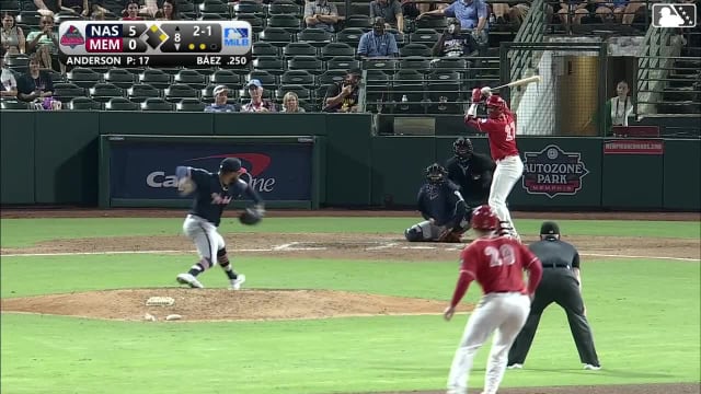 Joshua Báez homers (33) on a line drive to left field. Andy Yerzy scores. Colton Ledbetter scores.