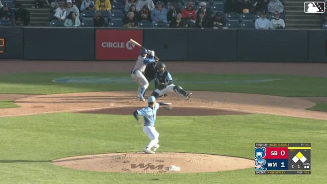 Kane Kepley singles on a line drive to center fielder Caleb Shpur. Christian Olivo scores.