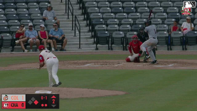 John Gil doubles (3) on a line drive to left fielder Carter Graham. Dalton McIntyre scores.