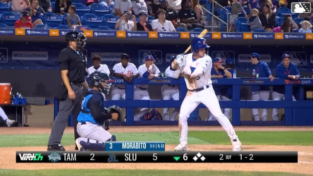 Nick Morabito collects an RBI on 4th hit of the night