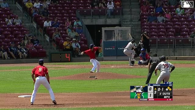 Welbyn Francisca singles on a line drive to center fielder Yasser Mercedes. Victor Izturis scores. Dauri Fernandez to 2nd.