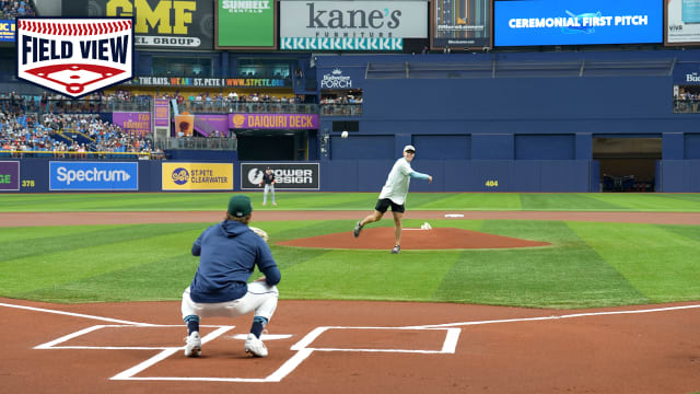 Field View: Grady Emerson throws out first pitch