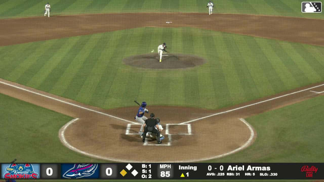 Ariel Armas singles on a line drive to right fielder Brandon Compton. Kane Kepley scores.