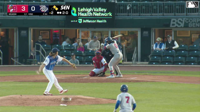 Charles McAdoo doubles (5) on a sharp line drive to center fielder Steward Berroa. Ismael Munguia scores. Josh Kasevich to 3rd.