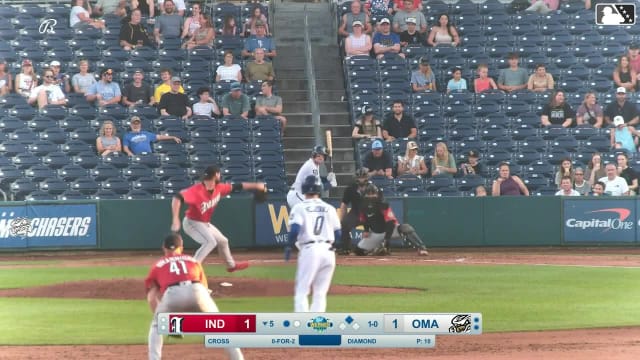 Gavin Cross singles on a ground ball to center fielder Jhostynxon Garcia. Andrew Velazquez scores.
