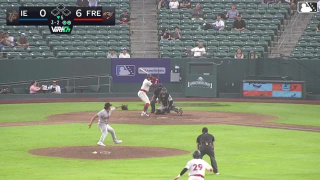 Wilder Dalis singles on a line drive to right fielder Korbyn Dickerson. Tanner Thach scores.