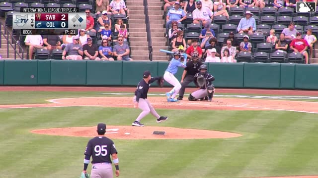 Angel Genao homers (5) on a fly ball to left center field. Ralphy Velazquez scores.