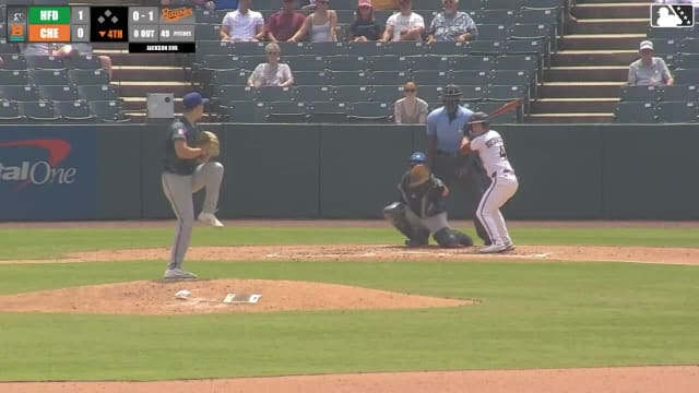 Brandon Butterworth homers (5) on a fly ball to right field.