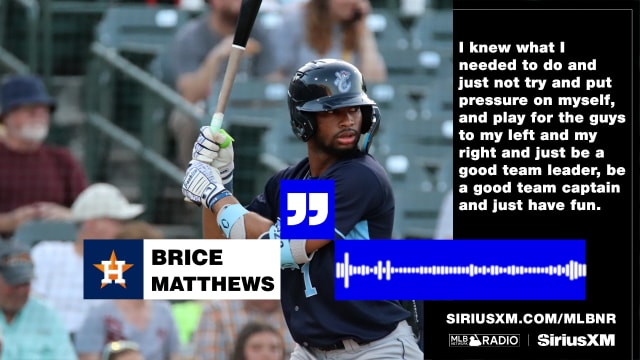 Brice Matthews on his approach, making adjustments