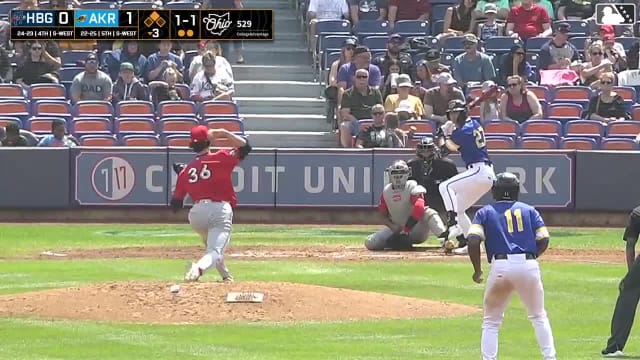 Dean Curley homers (5) on a fly ball to left center field. Jaison Chourio scores.