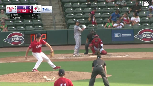 Ely Brown singles on a soft bunt ground ball to third baseman Stanley Tucker. Rylan Galvan scores.