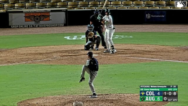 Conor Essenburg homers (14) on a fly ball to right field. Luis Guanipa scores.