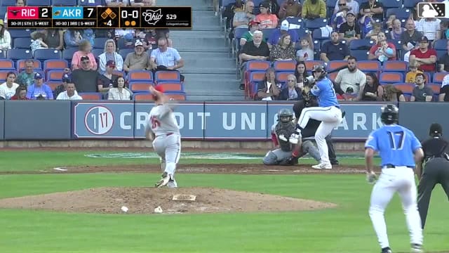 Aaron Walton homers (7) on a line drive to left field. Jace LaViolette scores.