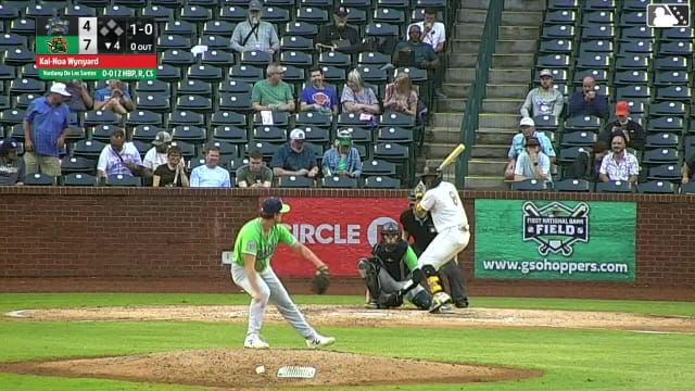 Yordany De Los Santos homers (6) on a fly ball to right center field.
