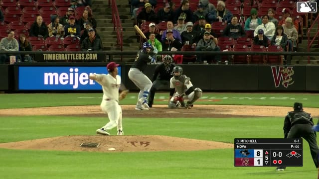 Blake Mitchell homers (5) on a fly ball to center field. Asbel Gonzalez scores.