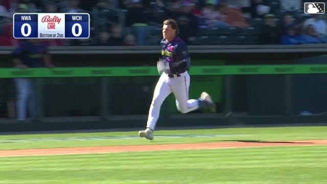 Billy Amick hits an inside-the-park home run