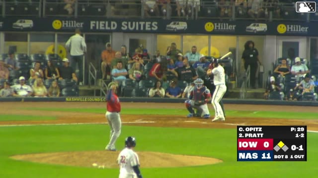 Cooper Pratt singles on a ground ball to center fielder Brett Bateman. Ramón Rodríguez scores.